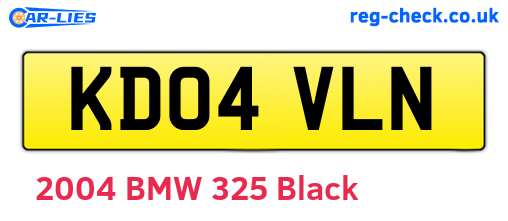 KD04VLN are the vehicle registration plates.