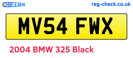 MV54FWX are the vehicle registration plates.