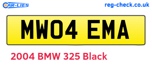 MW04EMA are the vehicle registration plates.