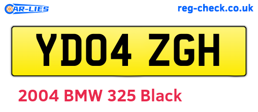 YD04ZGH are the vehicle registration plates.