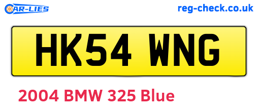 HK54WNG are the vehicle registration plates.