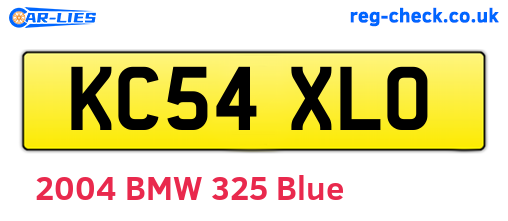 KC54XLO are the vehicle registration plates.