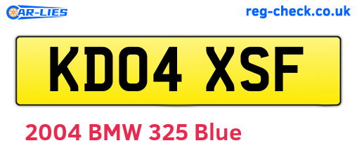 KD04XSF are the vehicle registration plates.