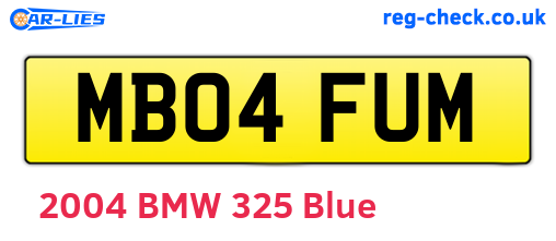 MB04FUM are the vehicle registration plates.
