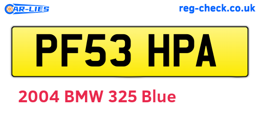 PF53HPA are the vehicle registration plates.