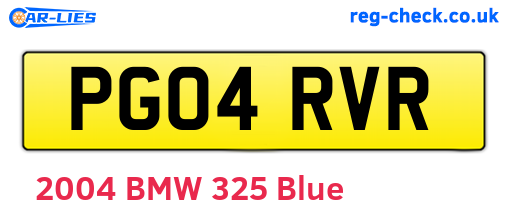 PG04RVR are the vehicle registration plates.