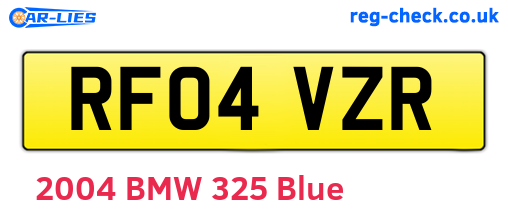 RF04VZR are the vehicle registration plates.
