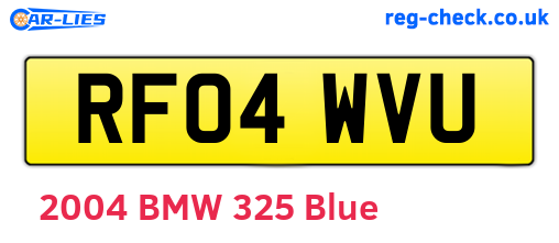 RF04WVU are the vehicle registration plates.