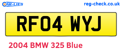 RF04WYJ are the vehicle registration plates.