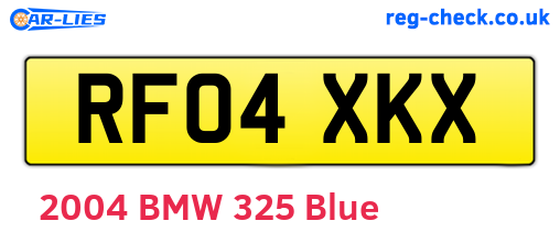 RF04XKX are the vehicle registration plates.