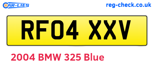 RF04XXV are the vehicle registration plates.