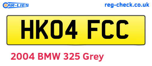 HK04FCC are the vehicle registration plates.