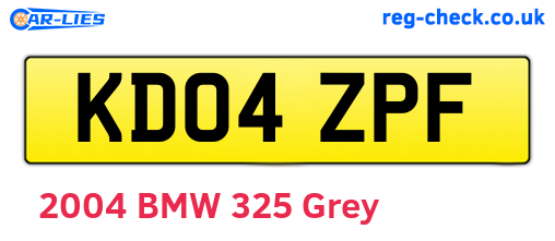 KD04ZPF are the vehicle registration plates.