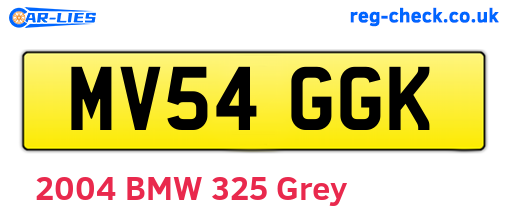 MV54GGK are the vehicle registration plates.