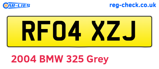 RF04XZJ are the vehicle registration plates.