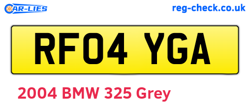 RF04YGA are the vehicle registration plates.