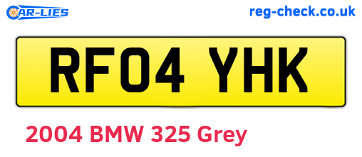 RF04YHK are the vehicle registration plates.
