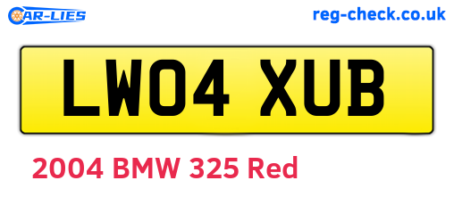 LW04XUB are the vehicle registration plates.