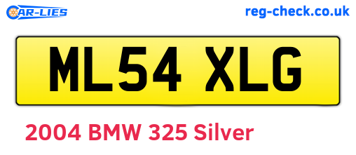 ML54XLG are the vehicle registration plates.