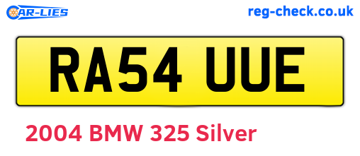 RA54UUE are the vehicle registration plates.