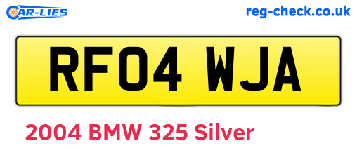 RF04WJA are the vehicle registration plates.