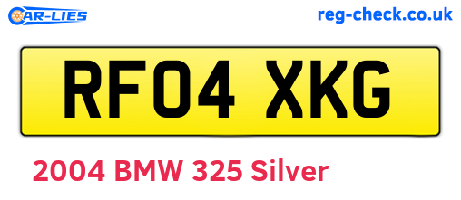 RF04XKG are the vehicle registration plates.