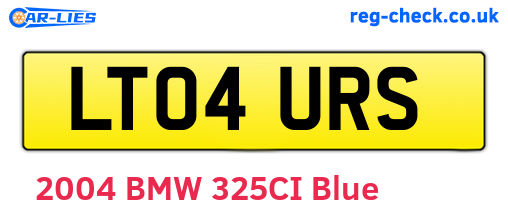 LT04URS are the vehicle registration plates.