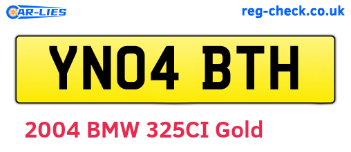 YN04BTH are the vehicle registration plates.