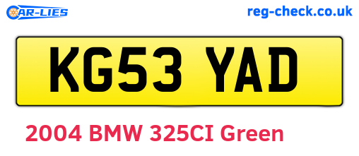 KG53YAD are the vehicle registration plates.