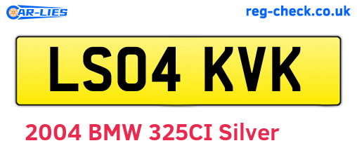 LS04KVK are the vehicle registration plates.