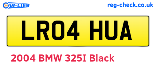 LR04HUA are the vehicle registration plates.
