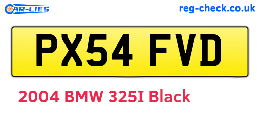 PX54FVD are the vehicle registration plates.