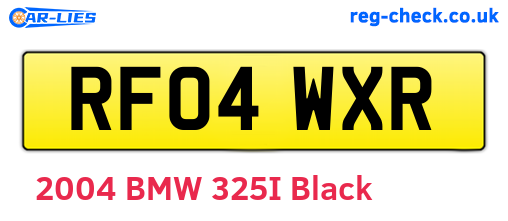 RF04WXR are the vehicle registration plates.
