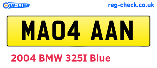 MA04AAN are the vehicle registration plates.