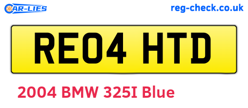 RE04HTD are the vehicle registration plates.