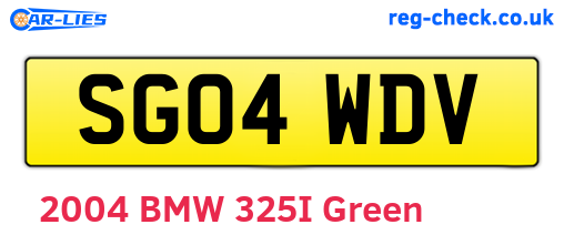 SG04WDV are the vehicle registration plates.