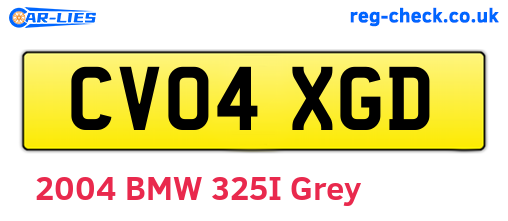 CV04XGD are the vehicle registration plates.