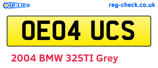 OE04UCS are the vehicle registration plates.