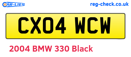 CX04WCW are the vehicle registration plates.