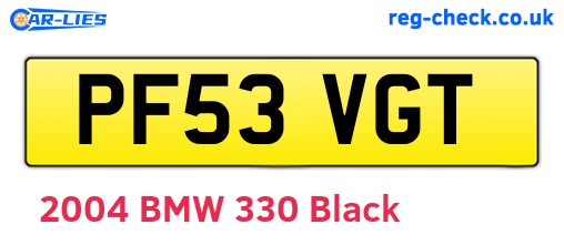 PF53VGT are the vehicle registration plates.