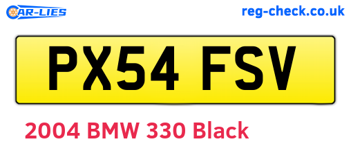 PX54FSV are the vehicle registration plates.