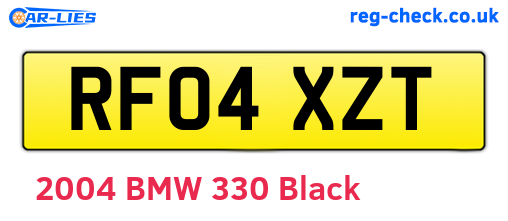 RF04XZT are the vehicle registration plates.