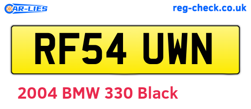 RF54UWN are the vehicle registration plates.