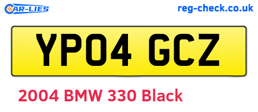 YP04GCZ are the vehicle registration plates.
