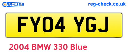 FY04YGJ are the vehicle registration plates.