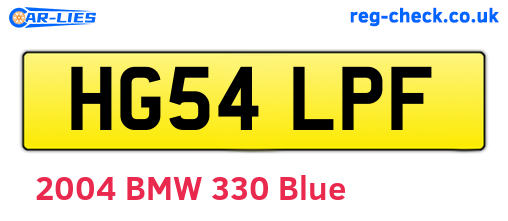 HG54LPF are the vehicle registration plates.