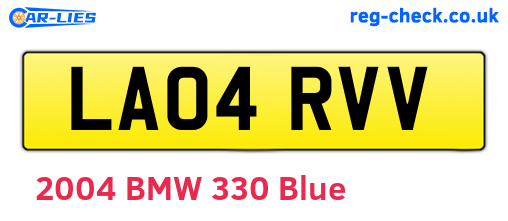 LA04RVV are the vehicle registration plates.