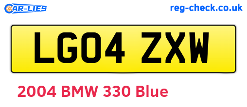 LG04ZXW are the vehicle registration plates.