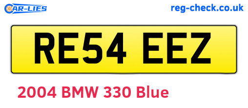 RE54EEZ are the vehicle registration plates.