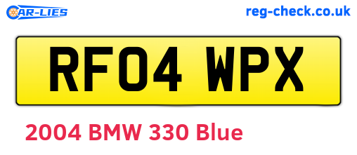 RF04WPX are the vehicle registration plates.